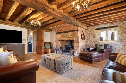 The living room at The Priory Estate, Essex