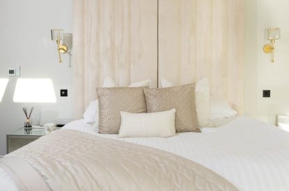 A king-size bedroom at Panorama Point, Cornwall