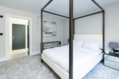A king-size bedroom at Panorama Point, Cornwall