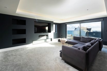 The cinema room at Panorama Point, Cornwall