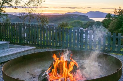 The fire pit at Oban House, Argyll and Bute