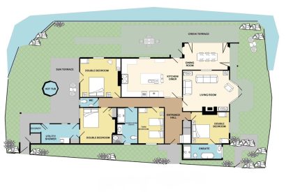 The floor plan of Sea Island, Cornwall