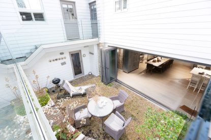 The terrace at Harbourview House, Cornwall