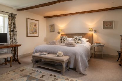 A super king-size bedroom at Buxton Farmhouse, Norfolk