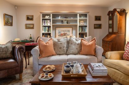 The lounge at Buxton Farmhouse, Norfolk