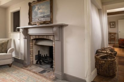 The open fire at Buxton Farmhouse, Norfolk