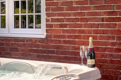 The hot tub at The Luxury Barn, Peak District