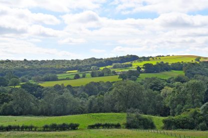 The countryside view from Horseshoe House, Peak District