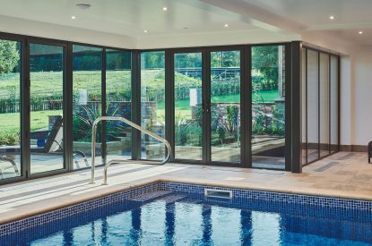 The swimming pool at Big Barn, Welsh Borders