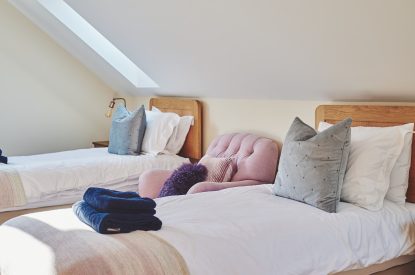 A twin bedroom at Big Barn, Welsh Borders