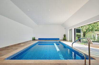 The swimming pool at The Byre, Welsh Borders