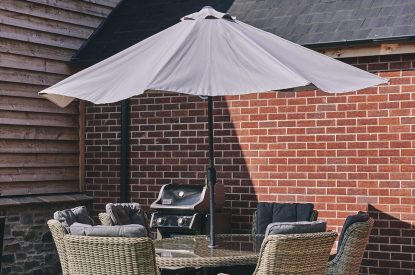 The outdoor dining table at The Byre, Welsh Borders