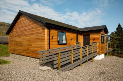 The exterior of Pine Cabin, Loch Lomond