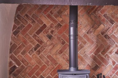 The log burner at Orchard Cottage, Anglesey