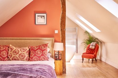 The bedroom at The Old Forge, Peak District