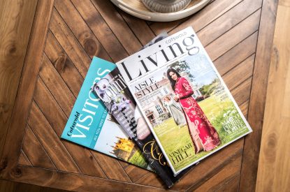 Magazines on the coffee table at Luxury Penthouse, Cotswolds
