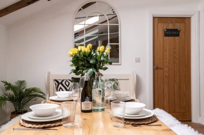 The dining tables at Luxury Penthouse, Cotswolds