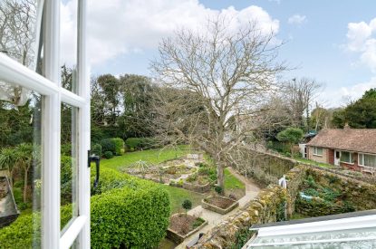 The garden view from the window at Rose Cottage, Isle of Wight