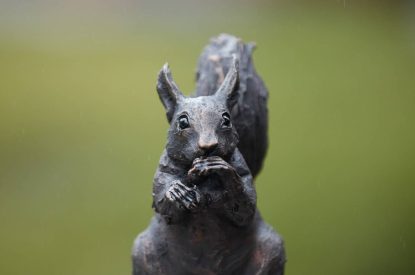 A squirrel statue at Beatrix Cottage, Lake District