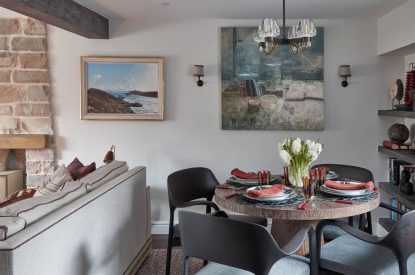 The dining table at Beatrix Cottage, Lake District
