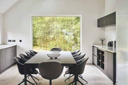 The dining room at Stag Cabin, Loch Lomond