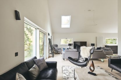 The living room at Stag Cabin, Loch Lomond