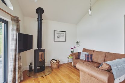 The log burner at Middle Tumble Cottage, Shropshire Hills