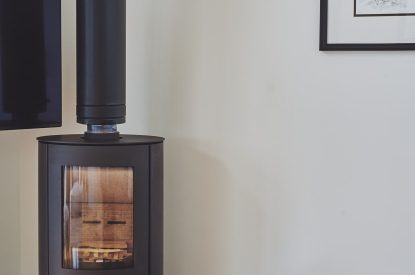 The log burner at Middle Tumble Cottage, Shropshire Hills