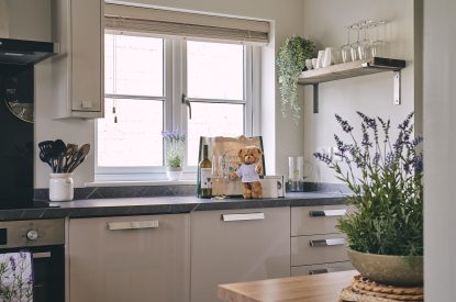 The kitchen at Bay Tree Cottage, Cotswolds