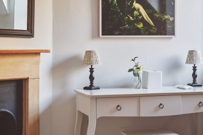 The bedroom side table at Ember Cottage, Cotswolds