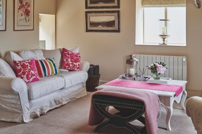 The living room at Horseshoe House, Peak District