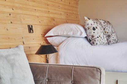 The bed at Peak Cabin, Peak District