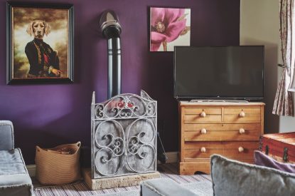 The fire place at Green Pastures Cottage, Peak District