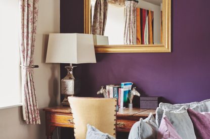 A desk at Green Pastures Cottage, Peak District