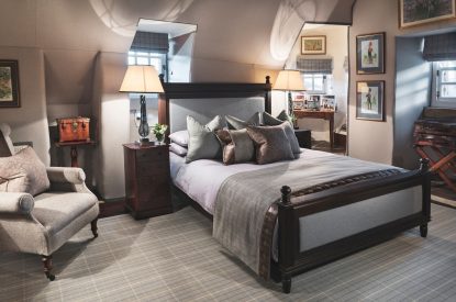 A bedroom at Ogilvie Castle, Cairngorms