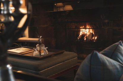 The fireplace at Ogilvie Castle, Cairngorms
