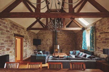The living room at Woodpecker Loft, Peak District