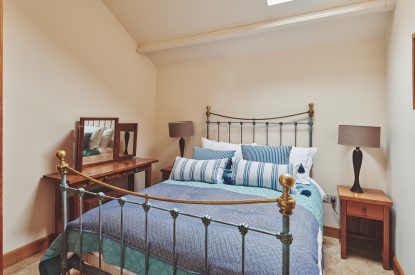 A double bedroom at Barn Owl Lodge, Peak District