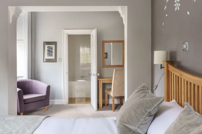 A bedroom at Plas Efailnewydd, Llyn Peninsula