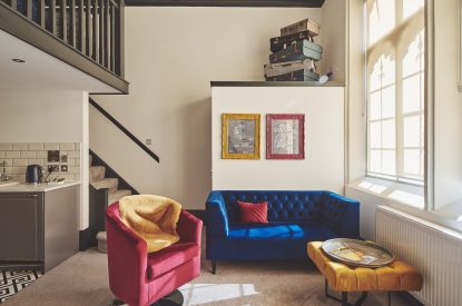 The living area at The Vault, Norfolk
