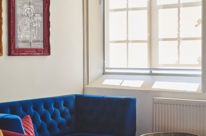 The living area at The Vault, Norfolk