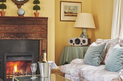 The fireplace at Kipling Cottage, Cotswolds