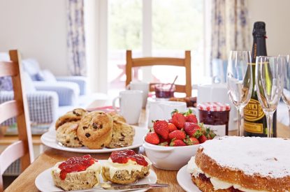 The dining table at Buckfast Cottage, Devon