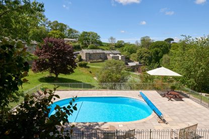 The swimming pool at Dart Cottage, Devon
