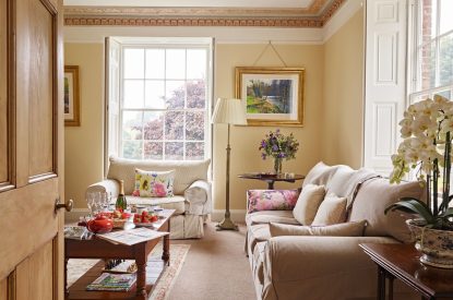 The living room at Georgian House, Devon