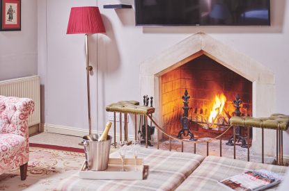 The fireplace at Carroll Cottage, Cotswolds