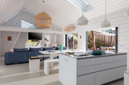 The living room at Gwithian, Cornwall