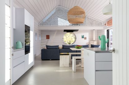 The living room at Gwithian, Cornwall