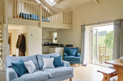 The living room at Dart Cottage, Devon
