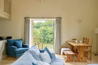 The living room at Dart Cottage, Devon